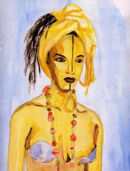 Portrait r�alis� a l'aquarelle